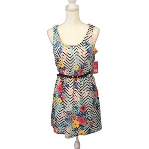 Candies Chevron & Floral Print Dress